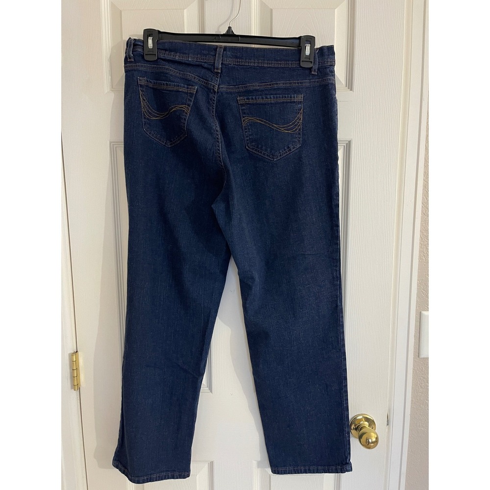 Charter Club Jeans Women 34 Blue Straight Leg Mid Rise Classic Denim Stretch - Picture 7 of 13